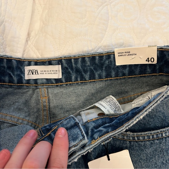 NWT Zara High Rise Ankle Length jeans button up fly size 8 - Picture 5 of 7